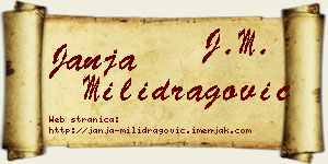 Janja Milidragović vizit kartica